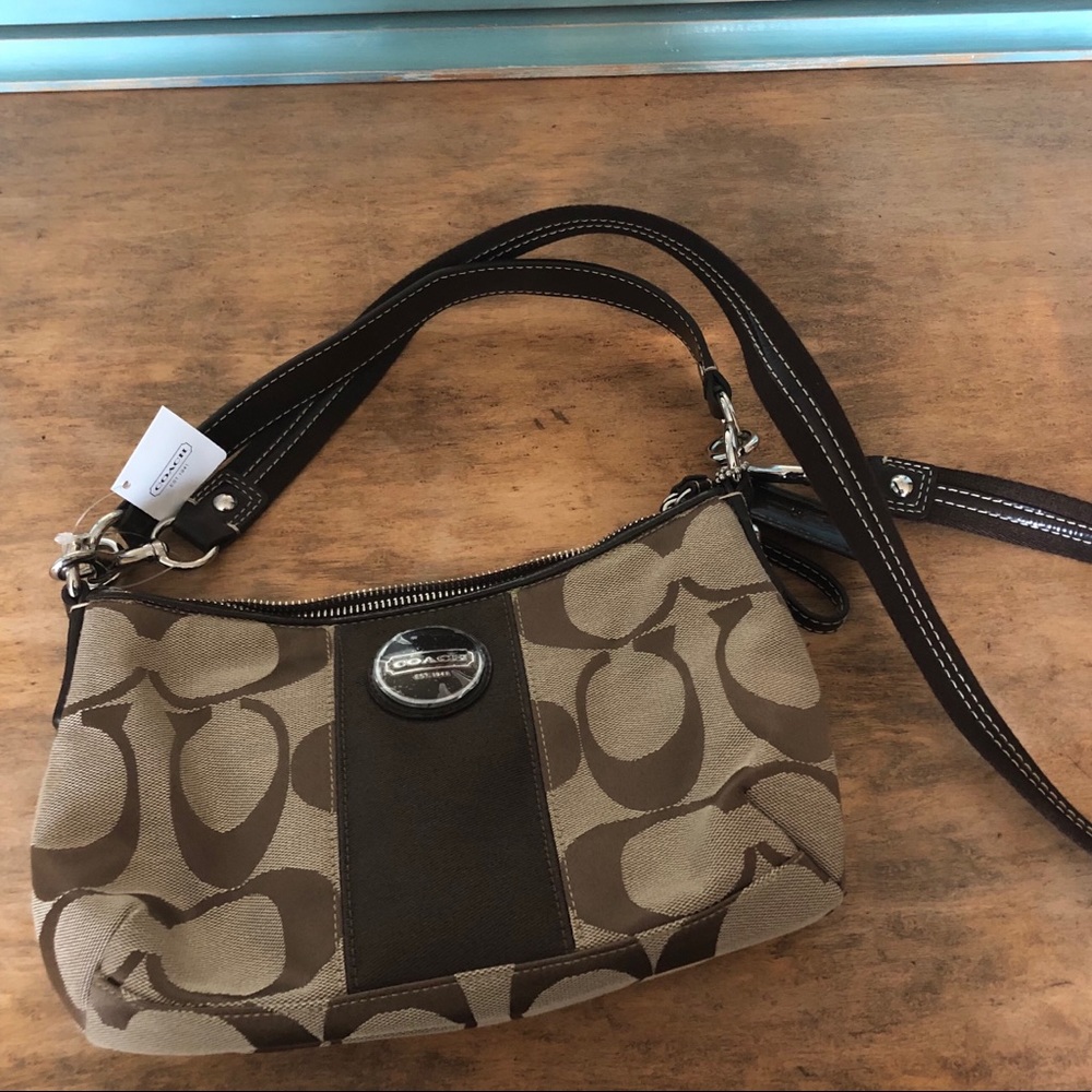 COACH Canvas Crossbody Signature Stripe - NWT
